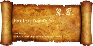 Matity Barót névjegykártya